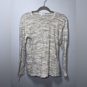 James Perse Standard Heathered Gray Long Sleeve Crew Neck T-Shirt Size 3 EUC